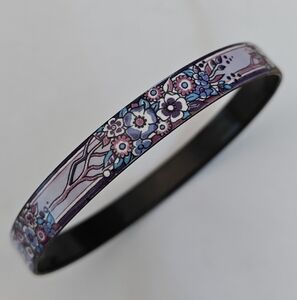 Stunning Michaela Frey Floral Enamel Bangle Bracelet